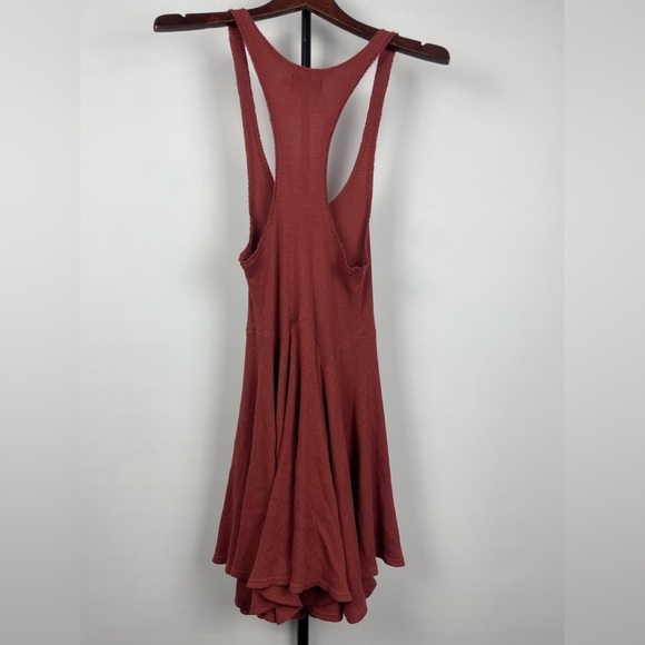 BDG Red Racerback Penelope Waffle Knit Fit + Flare Dress - Picture 6 of 10